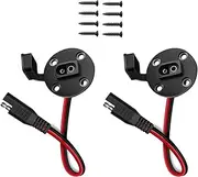 2PCS 12AWG SAE Power Socket Sidewall Port with Self-Tapping Screws & Anti-Dust Waterproof Cover for RVs Marine Trailers