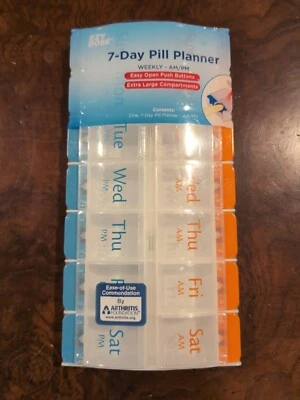 ezy dose AM / PM TRAVEL PILL PODS / PLANNER Twice-A-Day Weekly • C1