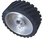DRBASJHFO 200 * 75mm Serrated Rubber Contact Wheel Dynamically Balanced Belt Sander Backstand Idler(Medium 70a,for 6202 Bearings)
