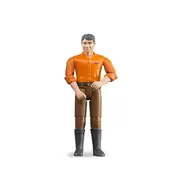 Bruder Licensed 1:16 Scale Figurine Bworld Man With Light Skin In Brown Jeans