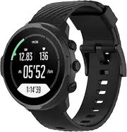 Haotop Silicone Replacement Strap Compatible with Suunto D5/Suunto 7/Suunto 9/Suunto 9 baro/Suunto Spartan Sport Wrist HR (Black)