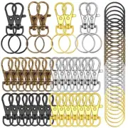 120PCS Premium Swivel Lanyard Snap Hook with Key Rings, Metal Keychain Hooks ...