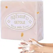 Rice Soap For Face,3 Handmade Brightening Soap Body Cleansing Rice Soap for Face,Mild and Non-irritating Rice Soap Goat Milk Soap, Body, Hand, Kids and Adults