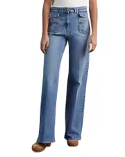 Gerard Darel Blanche High Waist Flared Leg Jeans in Blue