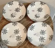 Made in Portugal Halloween Spider Webs Serving / Pasta Bowls 4 Pieces