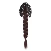 Boxing Braided Black Bowknot Ponytail Hair Extension Twist Braid Wig Party