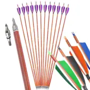 30" Archery Carbon Arrows 4" Turkey Feather SP500 Recurve Compound Bow Hunting