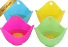 Egg Poacher, Non-Stick Silicone Poached Egg Cups, Set of 4