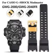 Black TPU Rubber Watch Band Strap Fr CASIO G-SHOCK Mudmaster GWG-2000 GWG-2040FR