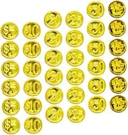 Pirate Prop Coin Set for Boys and Girls and Adults 48Pcs Plastic Simulation Treasure Coins Game Toy
