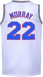 [BOROLIN] Mens Basketball Jerseys #22 Bill Murray Space Jam Jersey White/Black