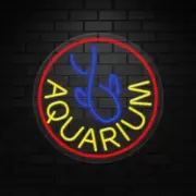 Aquarium Sign for Retail Displays | LED Flex Neon | 18"W x 18"H x 1"D