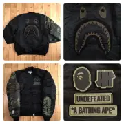 New Undefeated BAPE shark MA 1 bomber jacket S size a bathing ape BAPE A