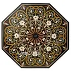 Octagon Marble Dining Table Top Antique Design Inlay Work Patio Sofa Table
