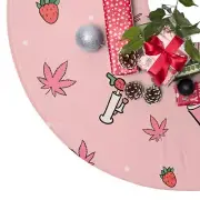 Strawberry Stoner Pink Christmas Tree Skirt FREE SHIPPING