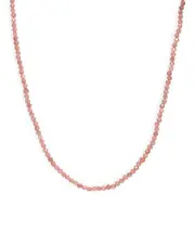 Zoe Lev 14K Yellow Gold Pink Rhodochrosite Collar Necklace, 14-16