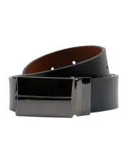 [yd.] Mirror Plate Reversible Belt in Black/Tan