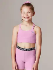 Girls Activewear Blue Sports Bra. Running Bare Lotus Sports Bra