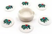 Marble Coffee Coaster Set , White Drink Coaster , Marble Beer Coaster 4.5 Inches