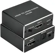 4K HDMI Audio Extractor, HDMI to Optical SPDIF and 3.5mm Audio Adapter Converter, for Fire TV Stick, Speaker, Blue-Ray Player, Amplifier