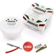 Proraso Shaving Cream Soap Bowl - Shave Cream 150ml + Asra Razor and Bades