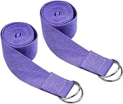 iplusmile 2pcs Dark Purple Fitness Yoga Stretch Band Durable Elastic Strap for Improved Flexibility for Daily Exercise Stretches and Warm Ups