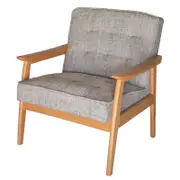 SK Designer Living | Replica Hans Wegner Plank Armchair | Textured Light Grey & Natural
