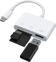 Meliya SD/TF/USB 2.0 Memory Card Reader for iPhone iPad, 3 in 1 Lightning Adapter for iPhone 14/14 Pro/13/13 Pro/12/11 Plug and Play No App Required