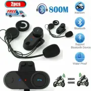 2 RIDERS 800M MOTORCYCLE HELMET INTERCOM BLUETOOTH HEADSET COMMUNICATION SYSTEM