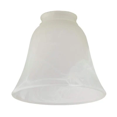 Frosted Glass Light Shade Bell Pendant Ceiling Fan Vanity 2.25 Fitter White