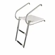 Telescoping 2 Steps Boat Ladder Stainless Steel Ladder with Platform for Pontoon