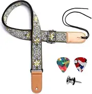 Ukulele Strap, Eyeshot Adjustable Premium Leather Ukulele Strap