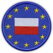 European Union Flag (Poland) Embroidered Patch - Magnetic Back