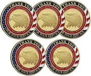 Military Challenge Coin Thank You for Your Service Veteran Coin, Honoring All Who Served Military Appreciation Challenge Coin