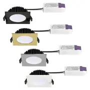 90mm Square Low Profile LED Downlight 10w Black, Gold, Chrome, White CCT LDE90S Superlux Lighting