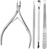 4Pcs Stainless Steel Nail Cuticle Pusher Nail File Set Professional Manicure Tool zhengpingpai