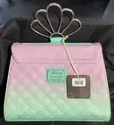 Loungefly Disney Little Mermaid Ombré Scales Shell Handle Crossbody Bag NEW