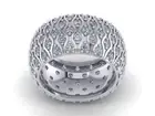 4.00 Ct Round Cut Diamond Wide 5-Row Wedding Eternity Band Ring Solid 18k Gold
