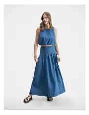 [Decjuba] Tilly Denim Top in Dark Wash