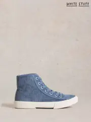 White Stuff Blue Pippa Cord Hi-Top Trainers (H74843) | $104