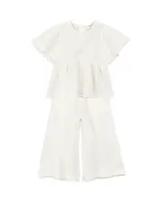 Miles The Label Girls' Flowy Top & Pants Gauze Lounge Set - Little Kid