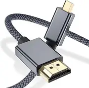 Elebase Micro HDMI Cable 10 FT,4K 60Hz Micro HDMI Type D Cord Compatible for Raspberry Pi 4 4b,GoPro Black Hero 7 6 5 4,Sony Camera A6000 A6300,Nikon B500,Lenovo Yoga 3 Pro 710,Canon