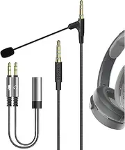 Geekria Boom Mic Headphones Cable Compatible with Skullcandy Hesh 3, Evo, Crusher Evo, Venue Headsets, 3.5mm Jack Nylon Braided Replacement Cord with Boom Microphone for Gaming & Meeting (5.6 ft)