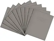 Rhino 8 x 6.5 Exercise Books, 48-Page / 8mm Lined with Margin Paper Notebook, 10-Pack, Writing Book, Office & School Stationery Supplies, Grey