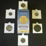 Pack of 50 SuperSafe 2x2 Self Adhesive Paper Flips Assorted Size Coin Holders
