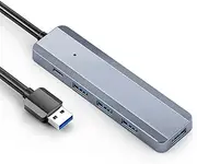 Beyori 4-Port USB Hub 3.0, Multi USB Port USB Splitter with Type C Power Delivery Port and LED Indicator for Laptop, Computer, PC, Keyboard and Mouse, Flash Drive and More