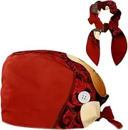 [YTYVAGT] Scrub Caps Women,Scrub Hats Suitable for Women,Vintage Music and Guitar