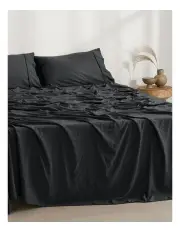 [Dreamaker] Superfine Washed Microfibre Sheet Set in Black