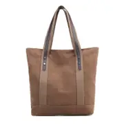Nevenka Womens Canvas Shoulder Bags Retro Casual Handbags Work Bag-Brown