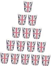 FUNOMOCYA 16Pcs Union Jack Pattern Paper Cups Portable Drinking Cups for Parties Festivals and Events Juice Cups for Celebrations and Gatherings